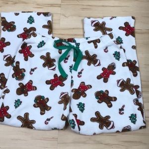 Simple Pleasures Cozy Fuzzy Fleece Gingerbread Fleece PJ Bottoms Medium